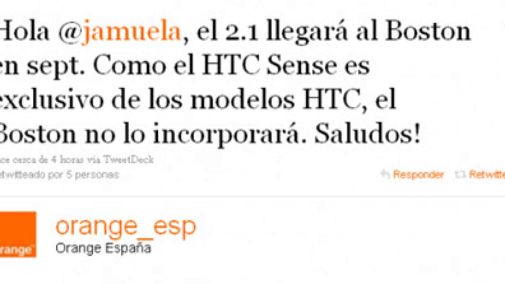 Android 2.1 para HTC Hero y Boston, y 2.2 para Desire de Orange en septiembre, ¿esta es la buena?