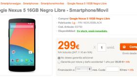 Oferta: Google Nexus 5 16GB a 299€