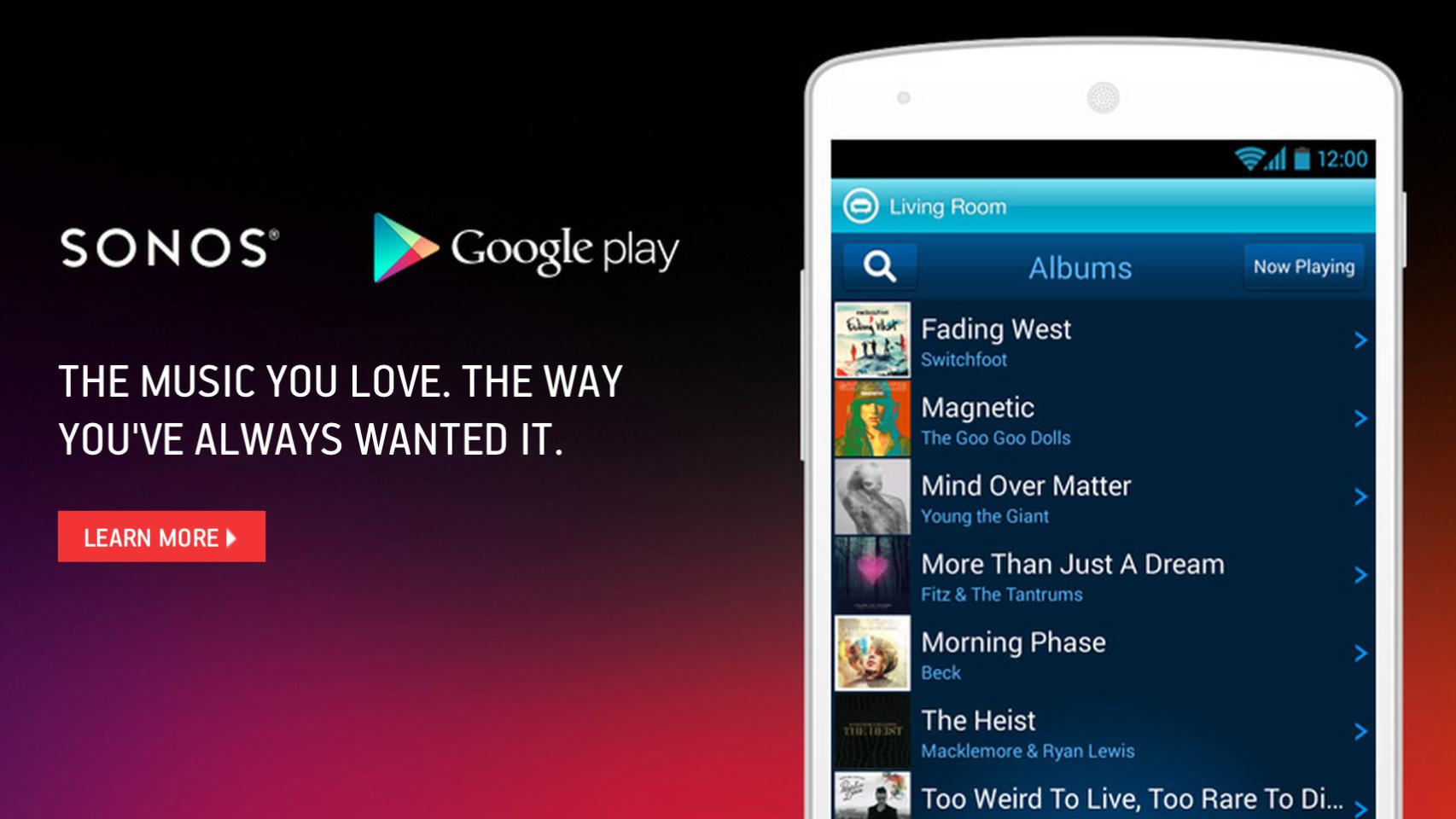 Sonos para Android ya es compatible y se integra con Google Play Music