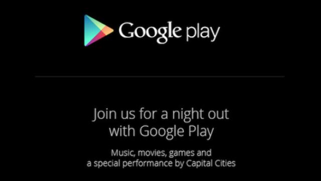 Google manda una invitación para el 24 de Octubre. Una noche con Google Play