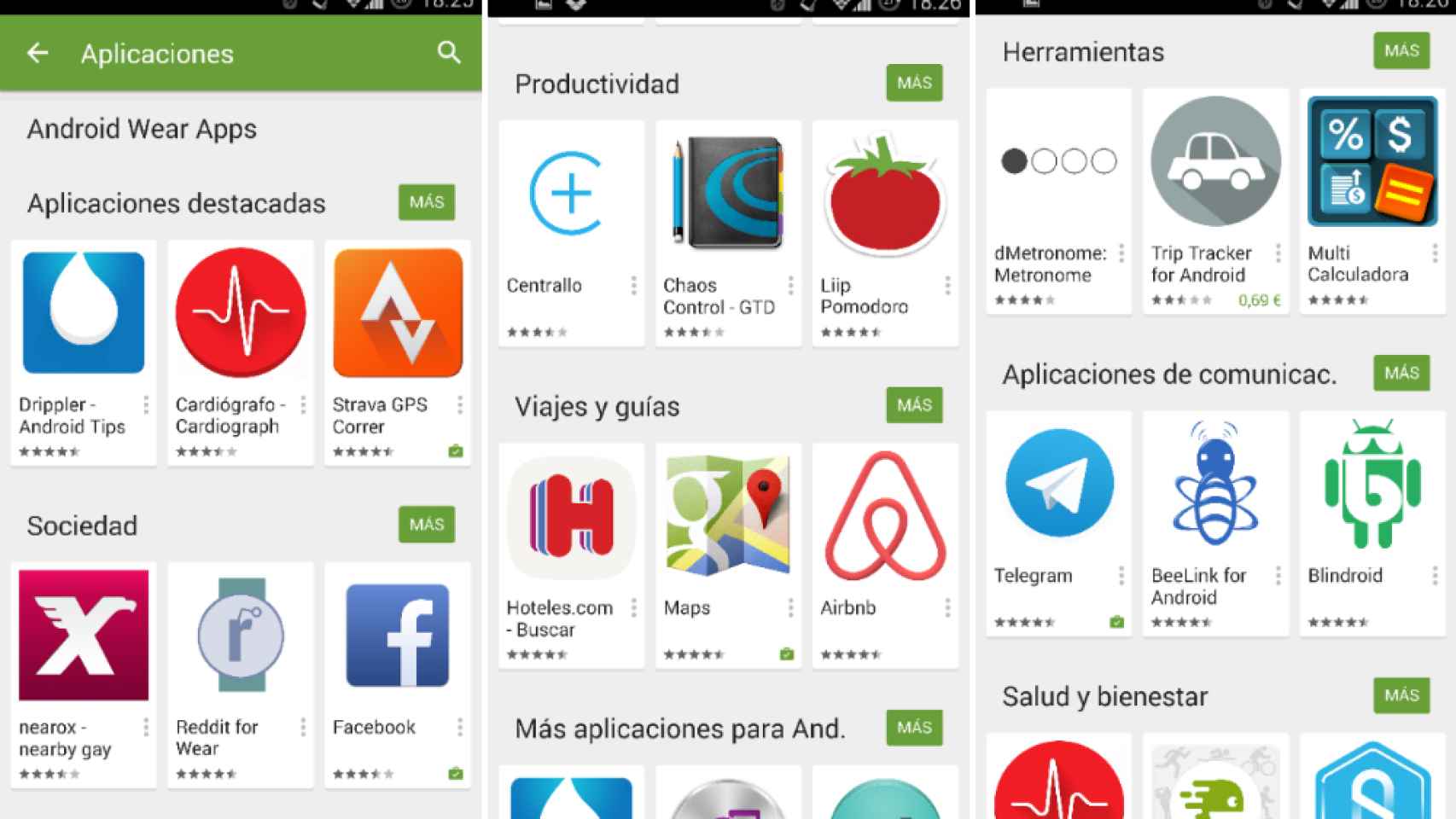 Google Play añade 8 nuevas categorías de apps compatibles con Android Wear