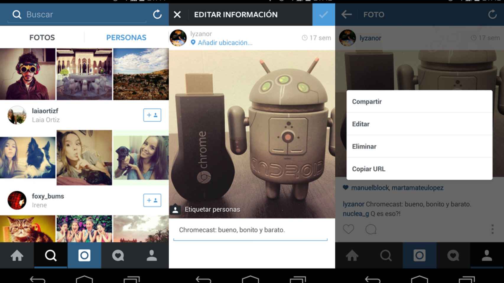 Instagram añade corrección de publicaciones anteriores y descubrir contactos