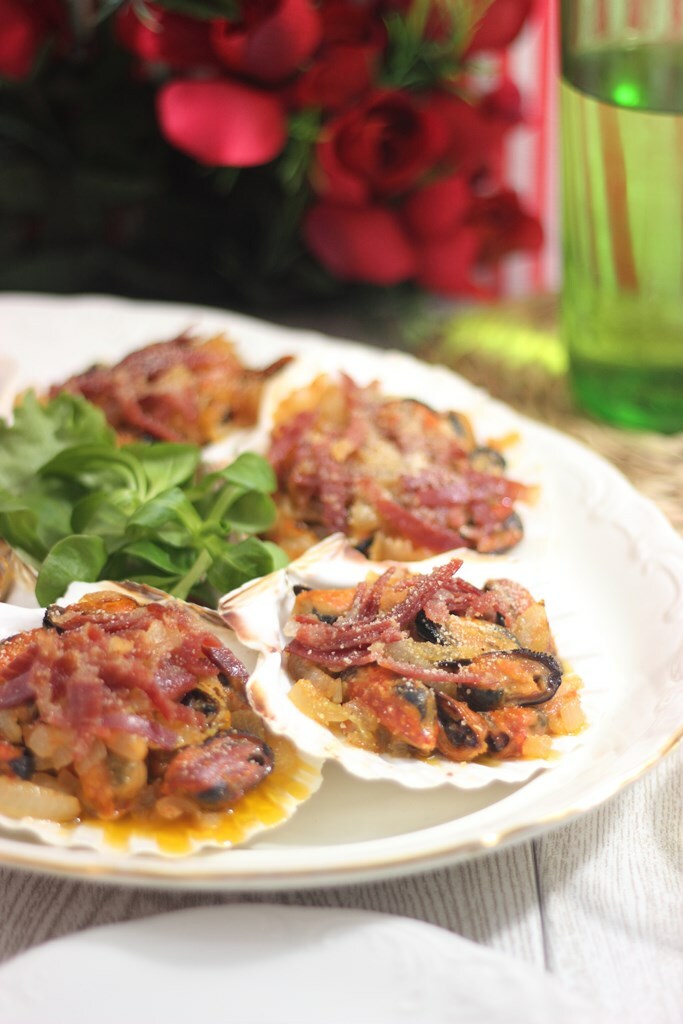 Mejillones en salsa de vieira