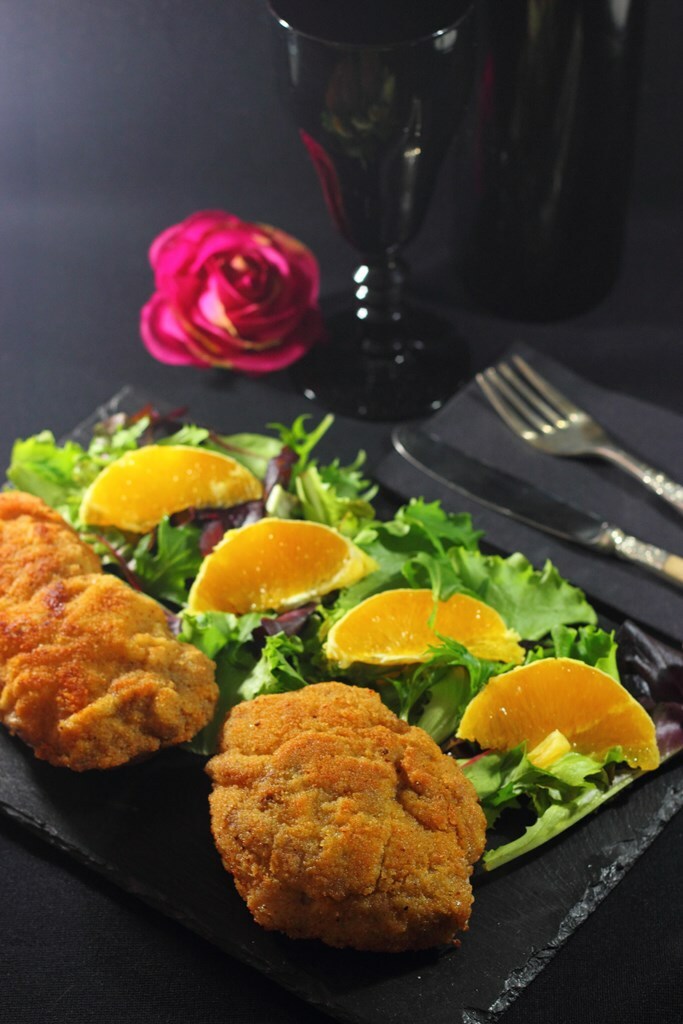 Chuletas rellenas de champiñones, queso y chorizo
