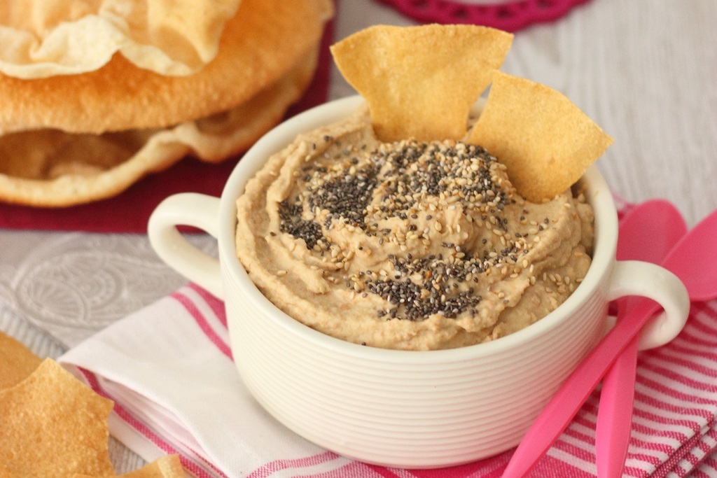 Hummus de lentejas con papadums