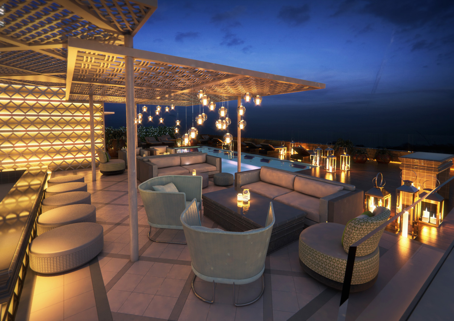 Terraza Vi Cool Hotel Aguas de Ibiza Piscina VIP Barra