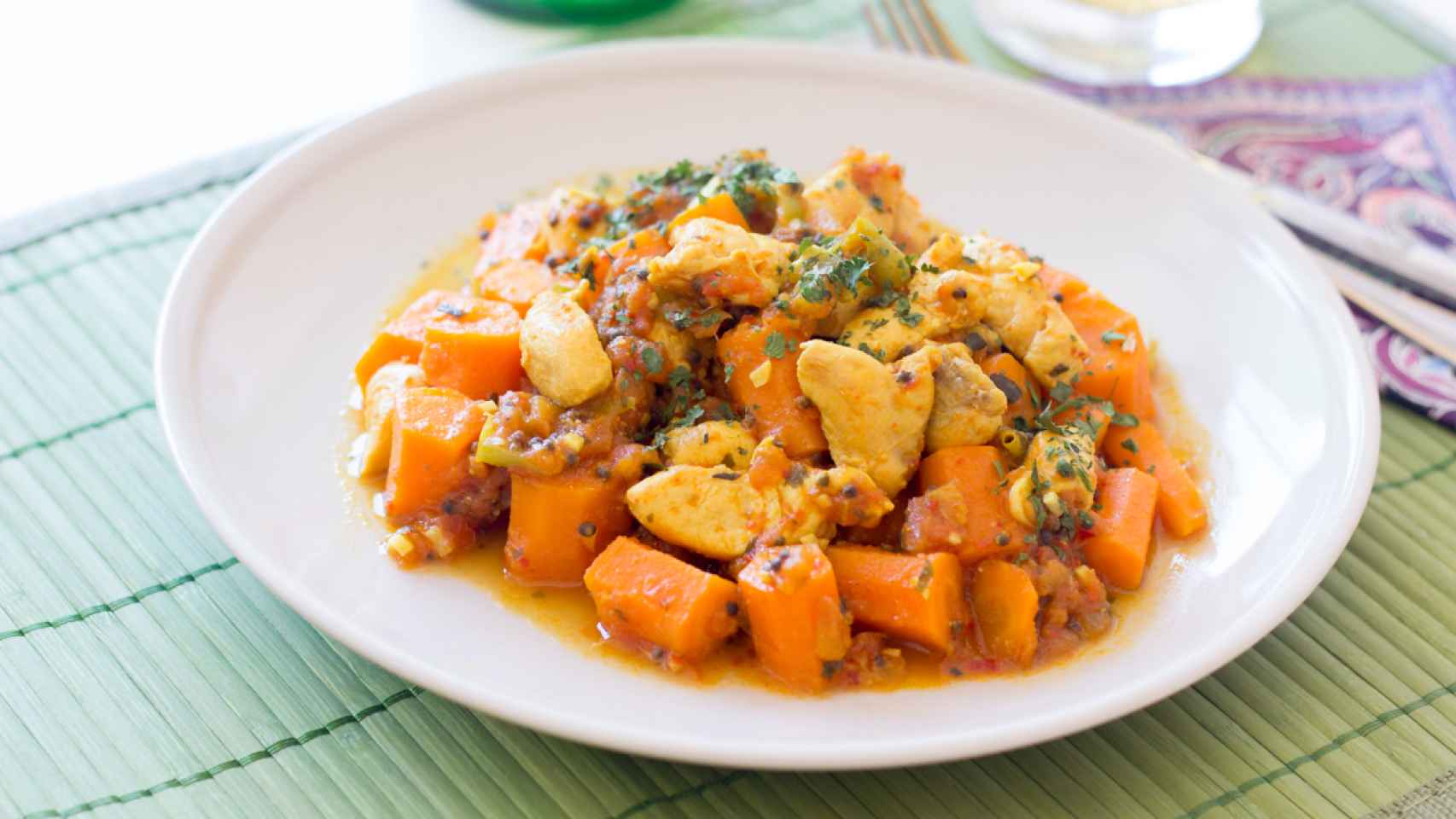Curry de pollo y zanahorias