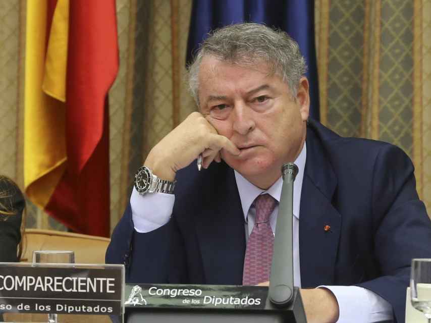 El presidente de RTVE, José Antonio Sánchez, en el Congreso.