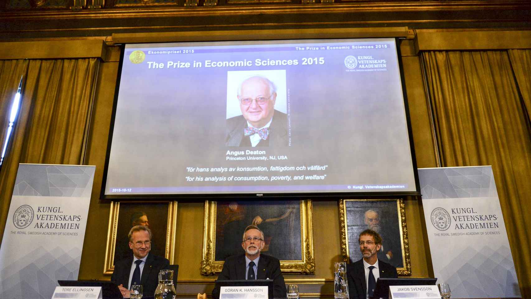 Gala del anuncio del Nobel de Economía de 2015