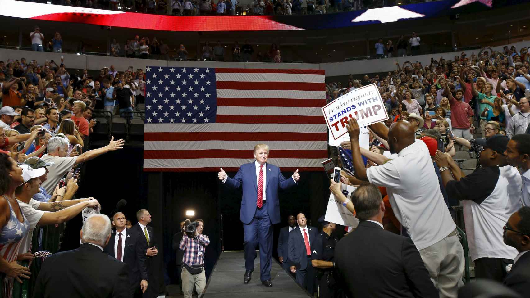 Donald Trump en un acto de su campaña electoral.