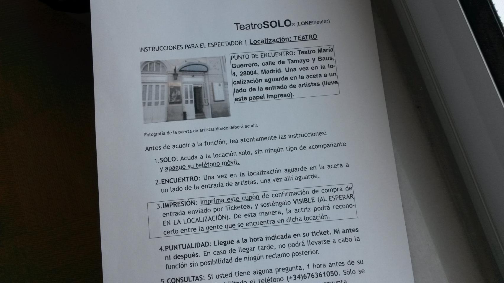 Las instrucciones para entrar a la función
