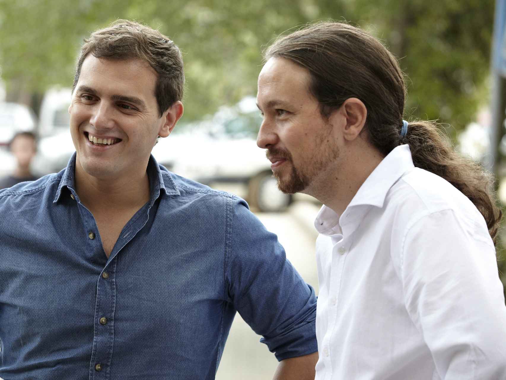 Albert Rivera y Pablo Iglesias durante su debate en La Sexta.