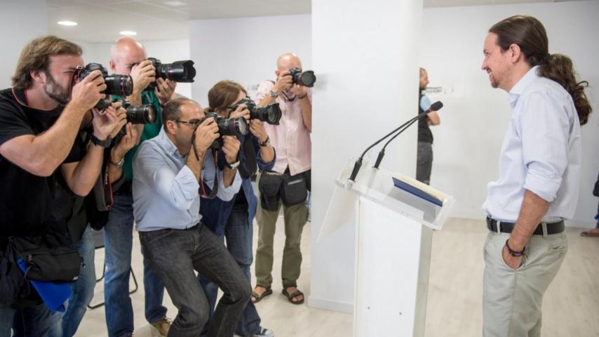 El líder de Podemos, Pablo Iglesias, en un acto del partido.