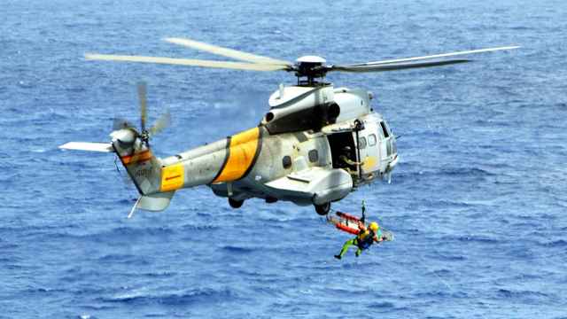 Helicóptero del 802 escuadrón del Ejército del Aire, el mismo que el accidentado.