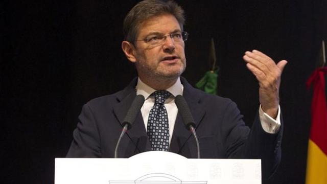 El ministro de Justicia, Rafael Catalá, durante la clausura del XX Congreso Ordinario de la Asociación de Fiscales. / EFE