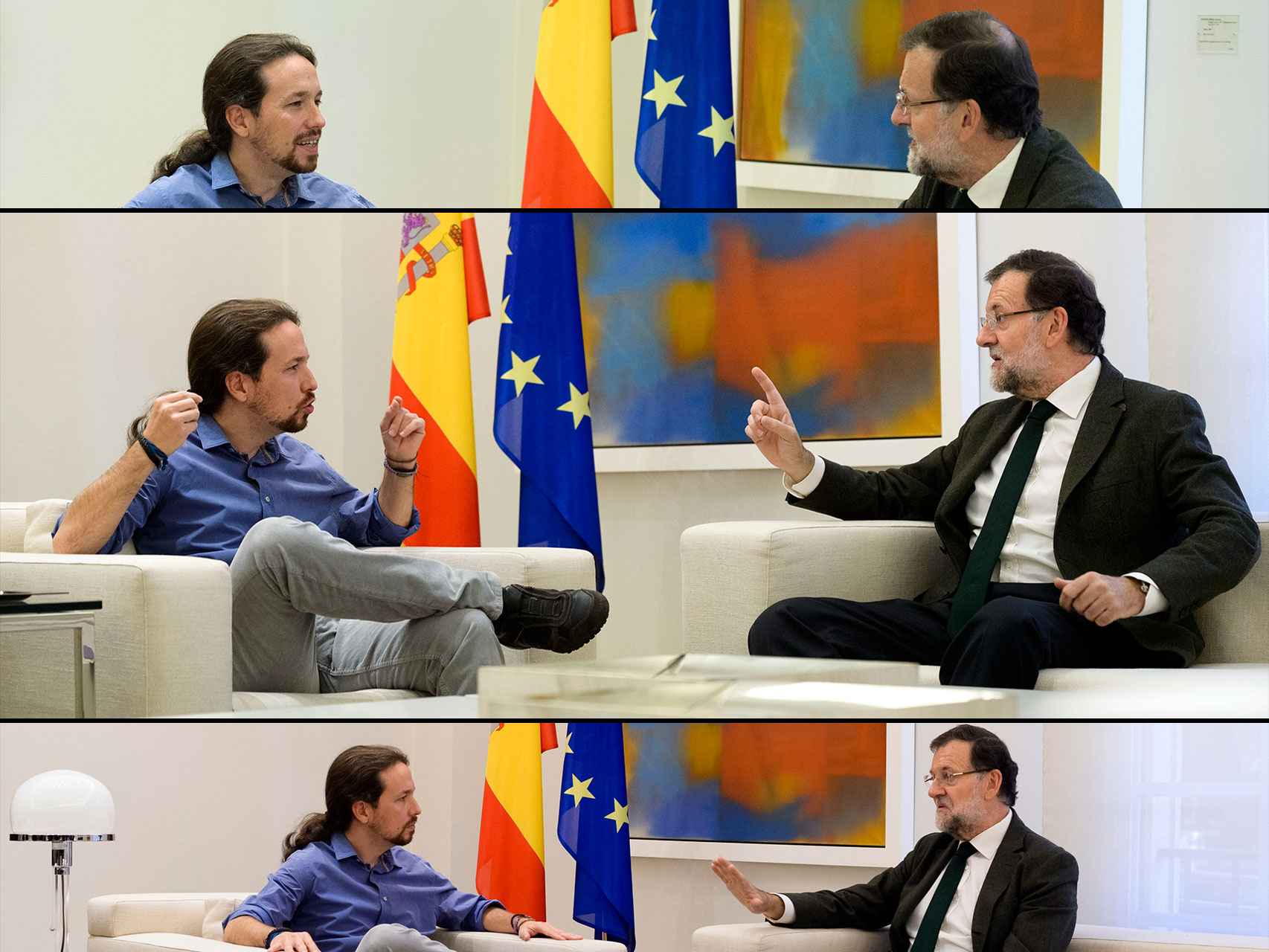 Es la primera vez que Iglesias ve a Rajoy.