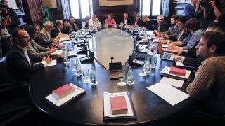 La Junta de Portavoces del Parlament presidida por Carme Forcadell.