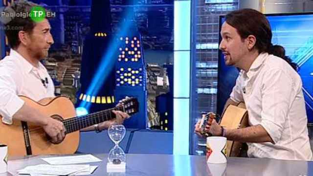 Pablo Iglesias durante la entrevista en 'El hormiguero' de Antena3