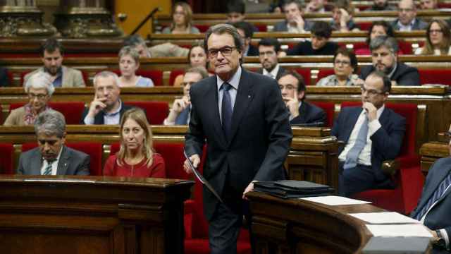 El president en funciones, Artur Mas, en el Parlament de Cataluña
