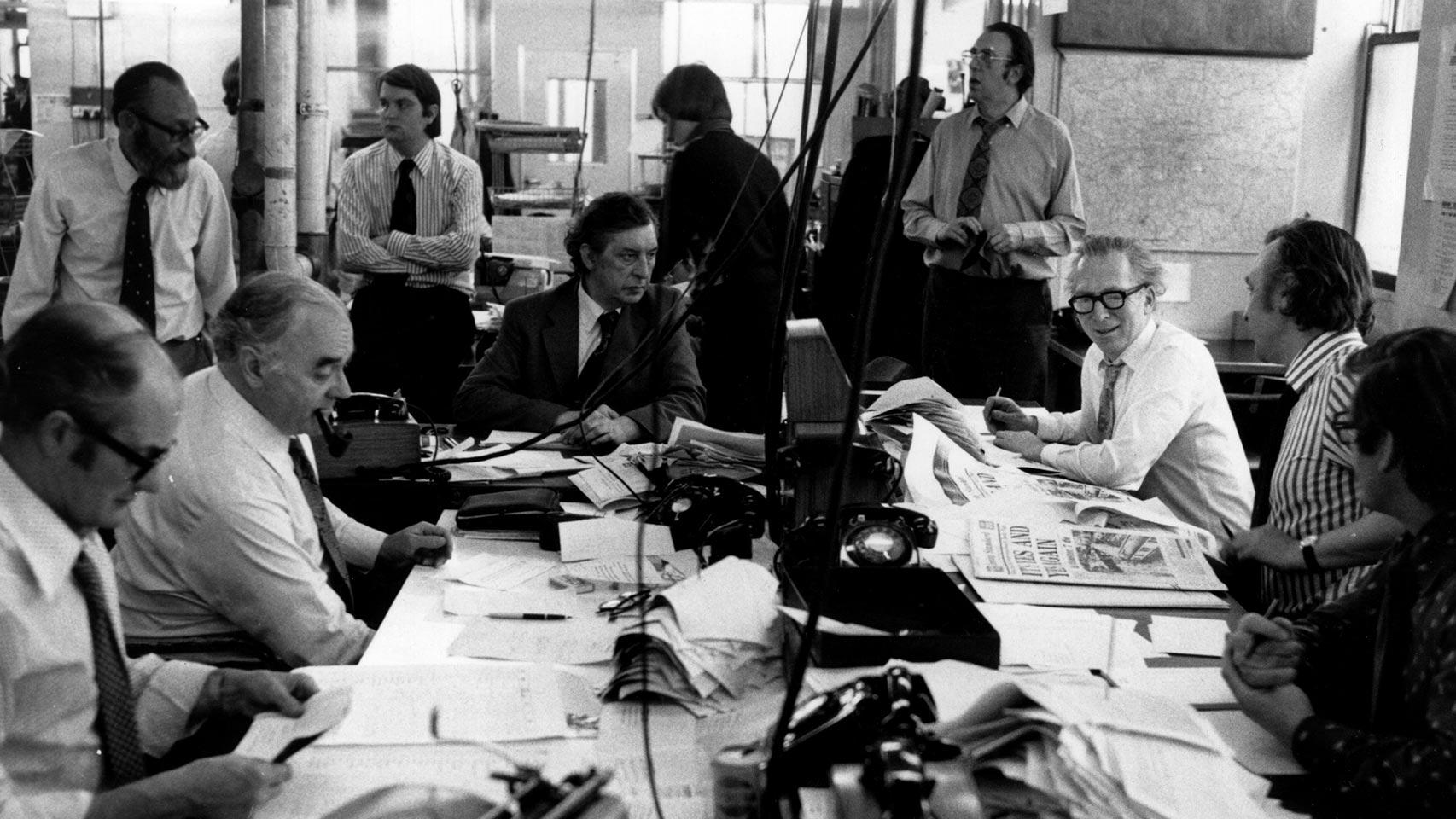 Redacción del Evening Standard en junio de 1975.