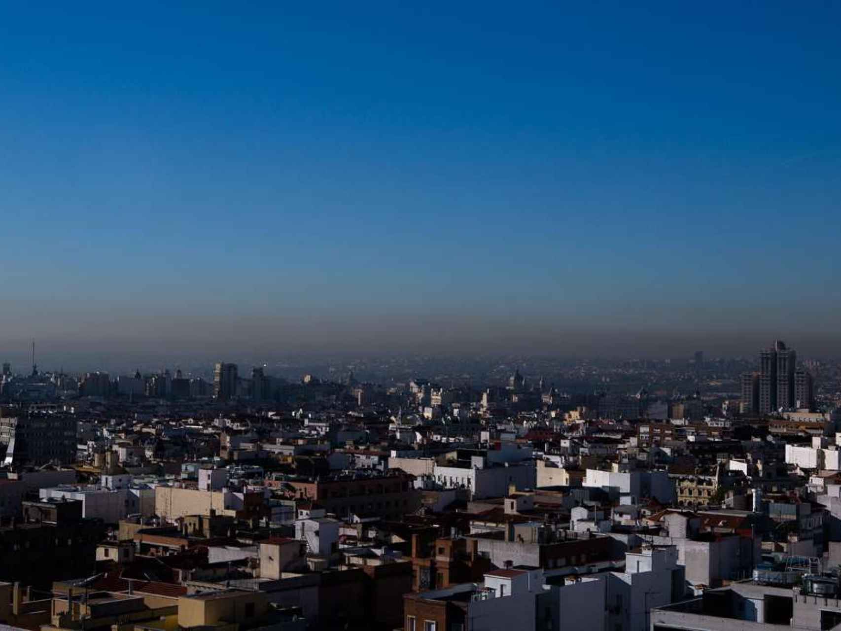 Vista de Madrid este viernes, segundo día en el que permanecía activo el protocolo por contaminación