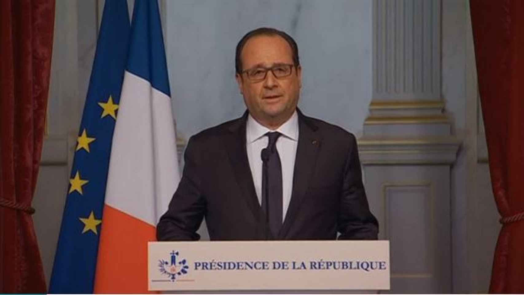 El presidente francés, François Hollande, durante su comparecencia tras los atentados. / Reuters