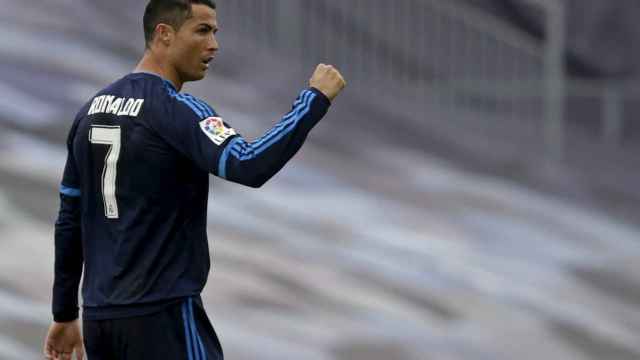 Cristiano Ronaldo celebra un gol marcado ante el Celta de Vigo en Liga.