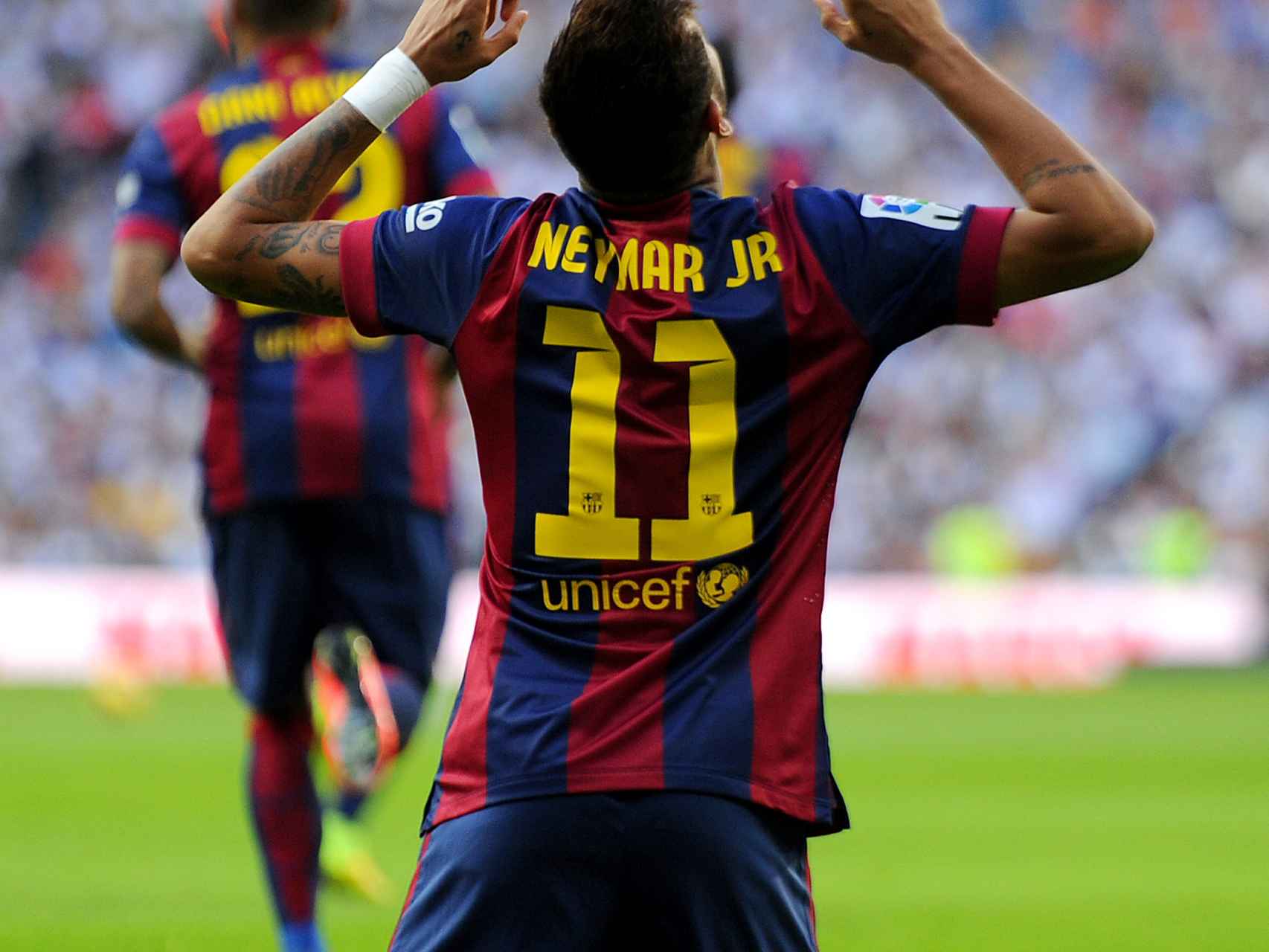 Neymar celebra un gol ante el Real Madrid.