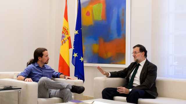 Pablo Iglesias visitó a Mariano Rajoy en Moncloa.