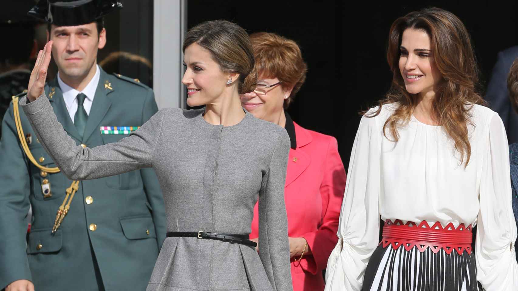 La Reina Letizia y Rania de Jordania a la salida del 'Centro Molecular Severo Ochoa'