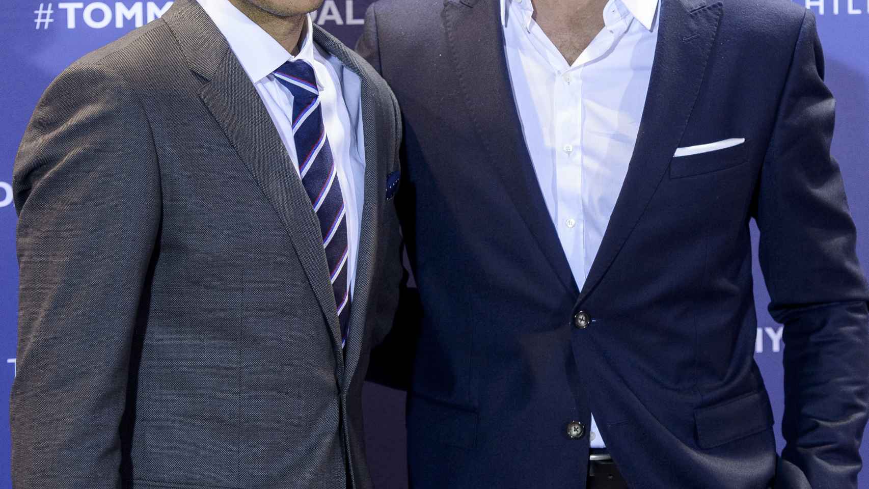 Rafa Nadal y Andrés Velencoso después de jugar al tenis
