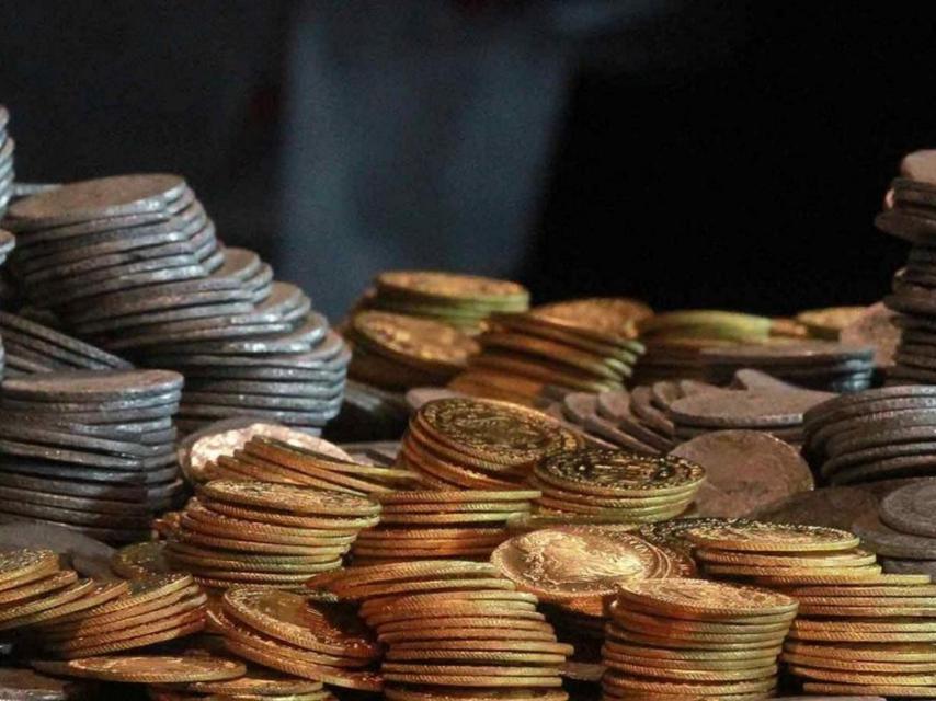 Parte de las 300.000 monedas recuperadas de la fragata Mercedes.