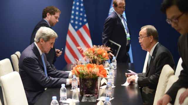 John Kerry y Ban Ki Moon, el viernes en la COP.