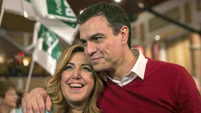 Susana Díaz y Pedro Sánchez, en el acto del PSOE en Málaga