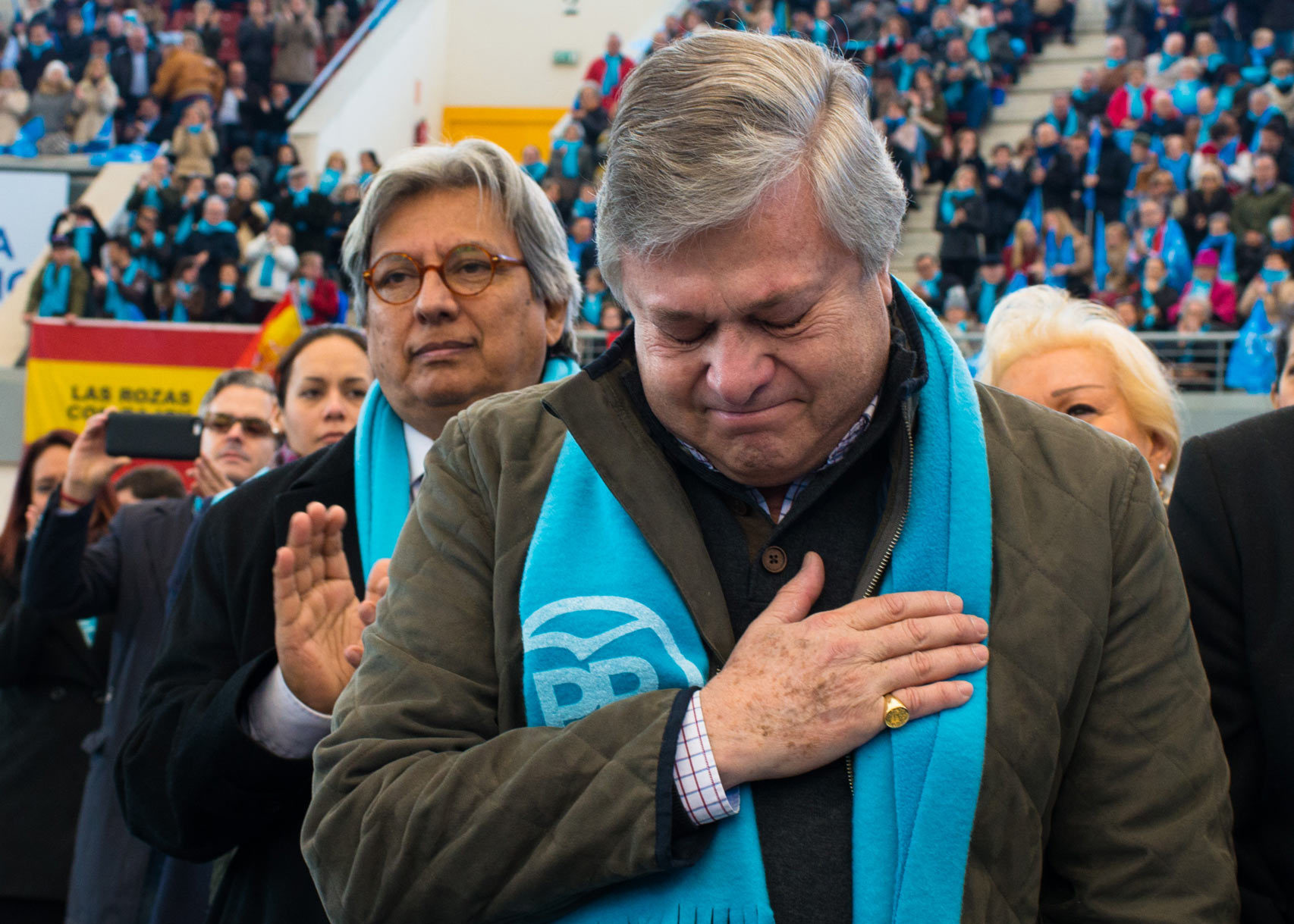 El padre de Leopoldo López, en el mitin del PP en Las Rozas