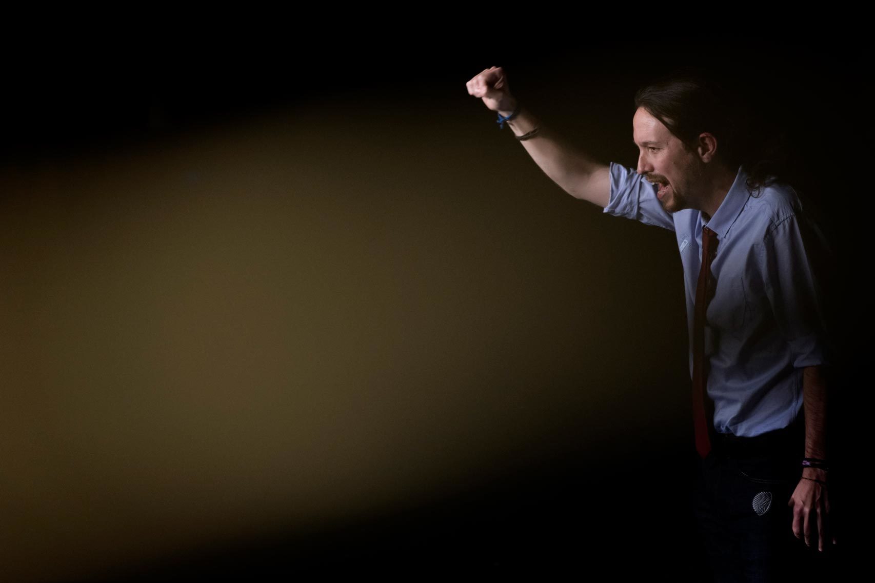 Pablo Iglesias, durante un mitín de campaña en estas elecciones.