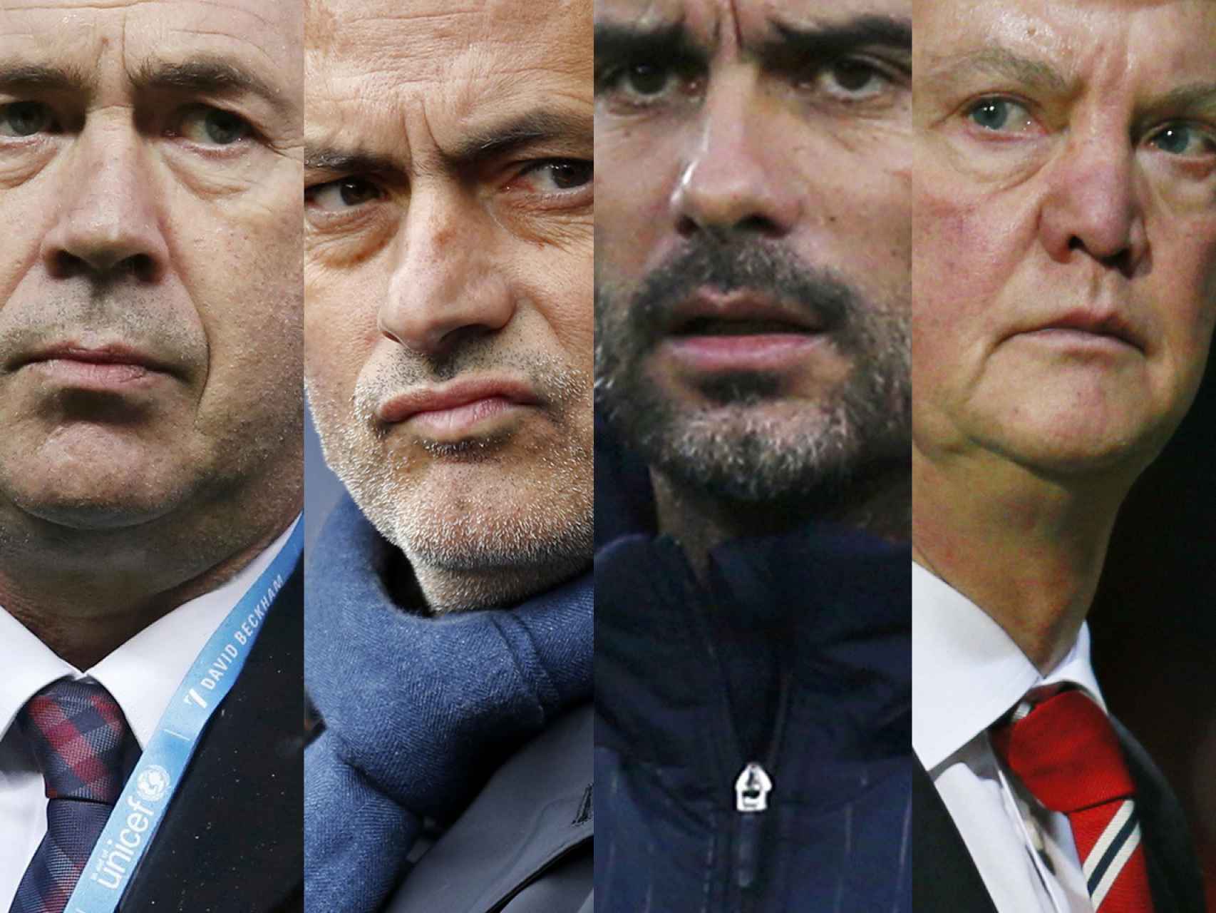 Ancelotti, Mourinho, Guardiola y Van Gaal.