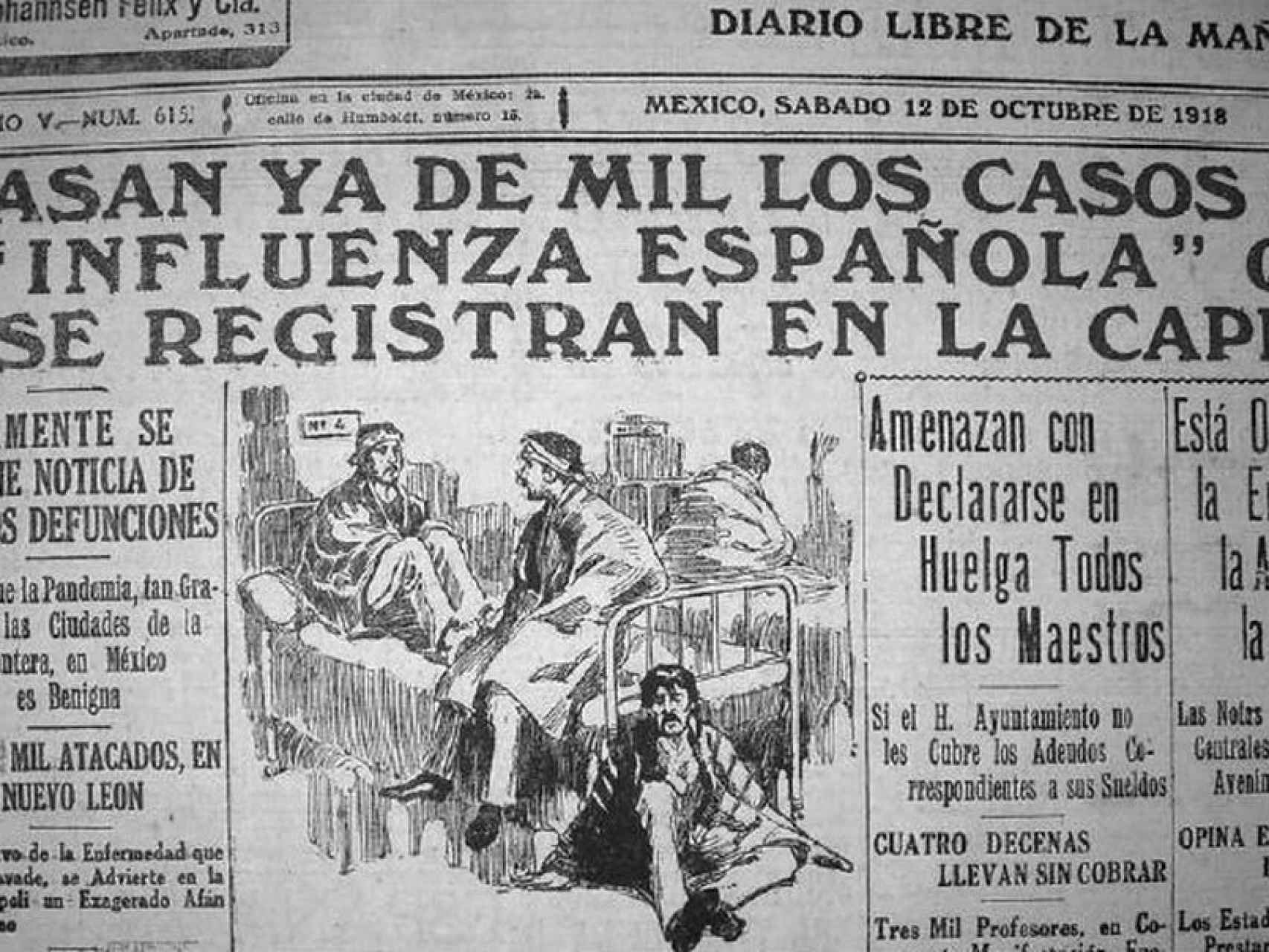 Pandemia de gripe española en 1918.
