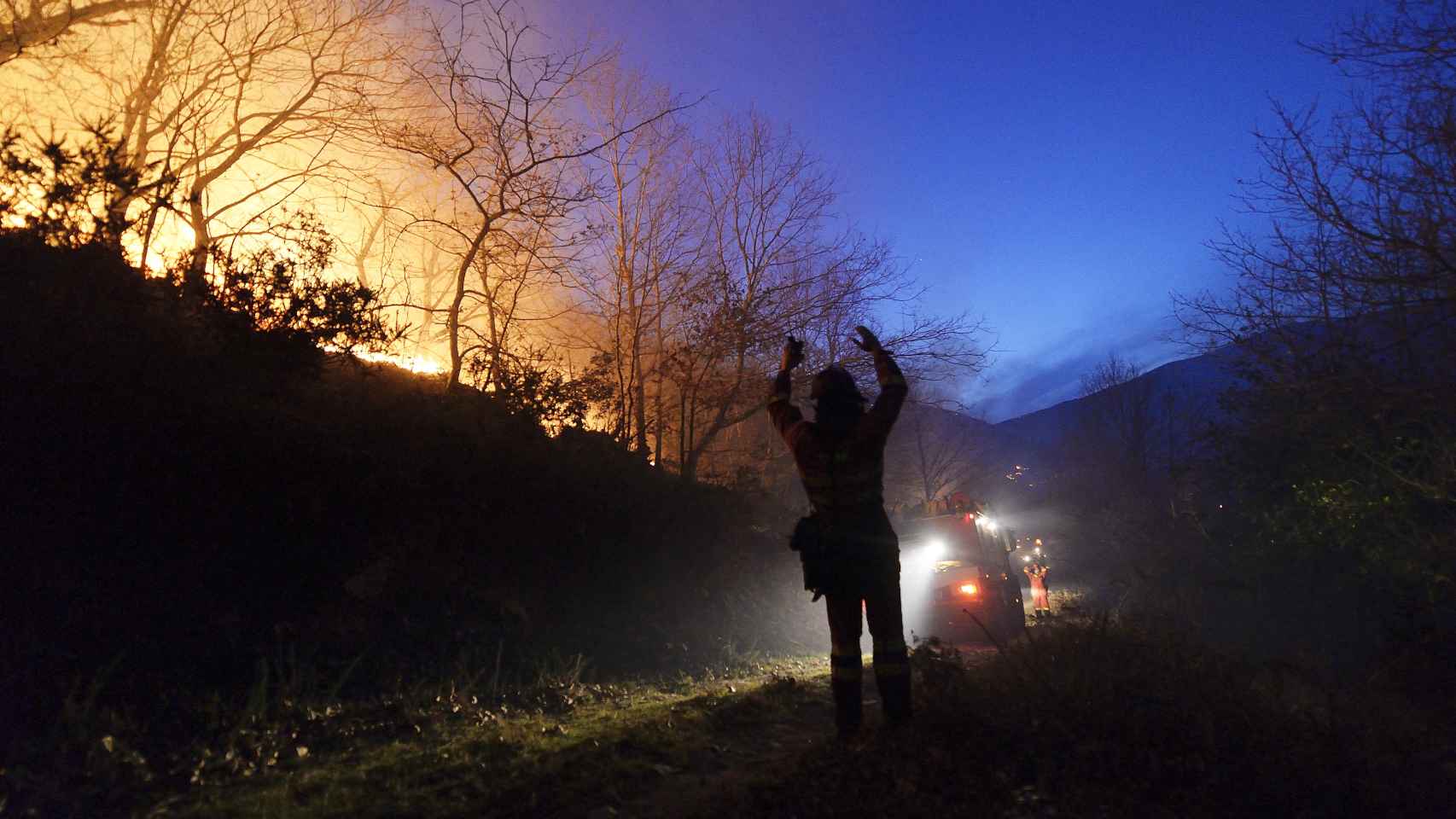 Fuego en Bárcena Mayor, Cantabria.