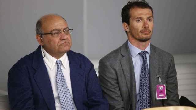 Gerardo Díaz Ferrán junto al último director de Viajes Marsans, Iván Losada, durante el juicio hoy en la Audiencia Nacional