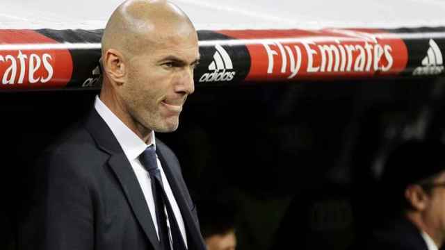 Zidane durante el partido contra el Deportivo.