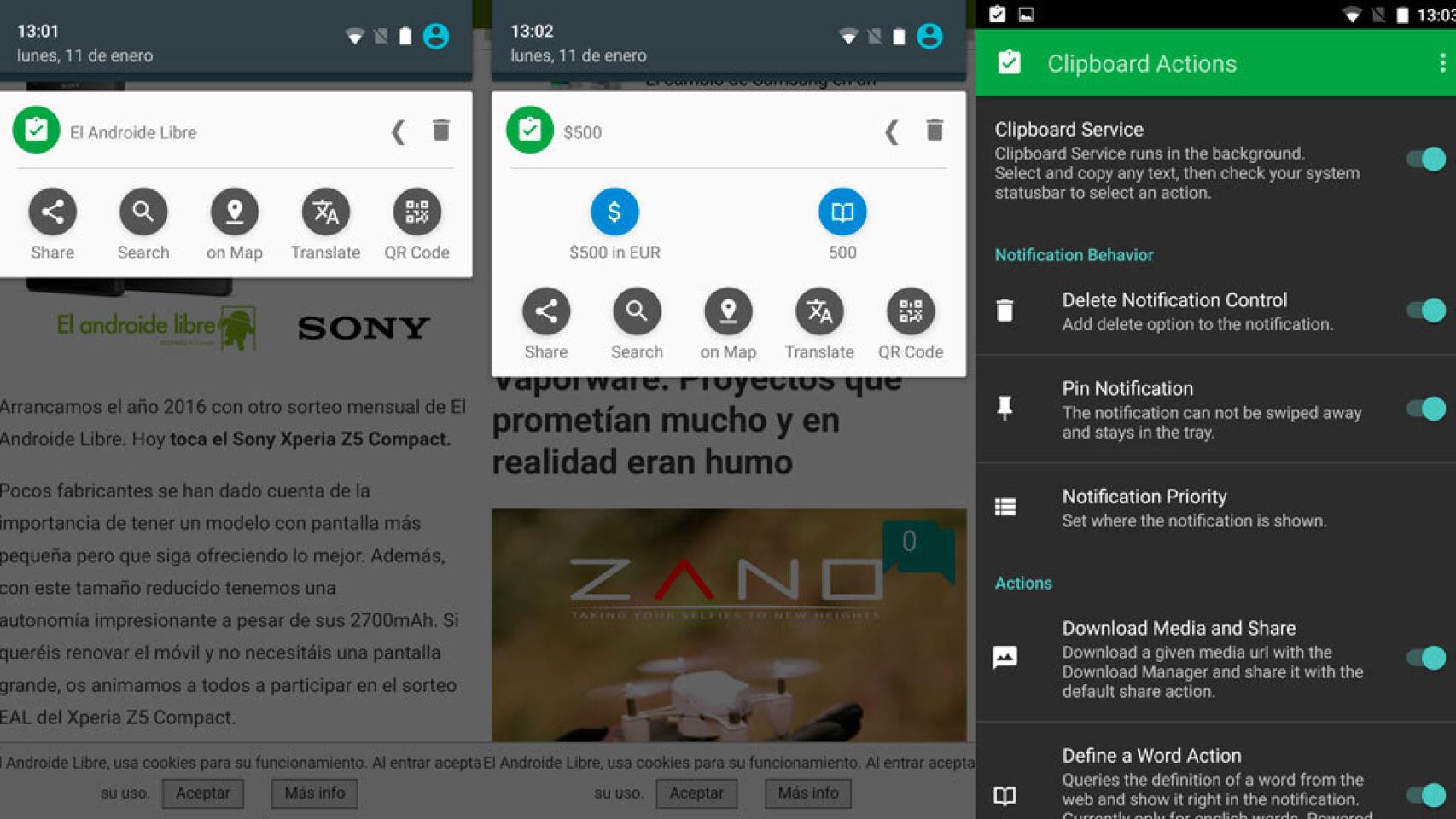 Clipboard Actions, el portapapeles para Android que perfecciona el