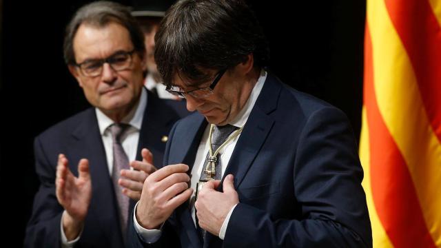 Carles Puigdemont, durante su toma de posesión.