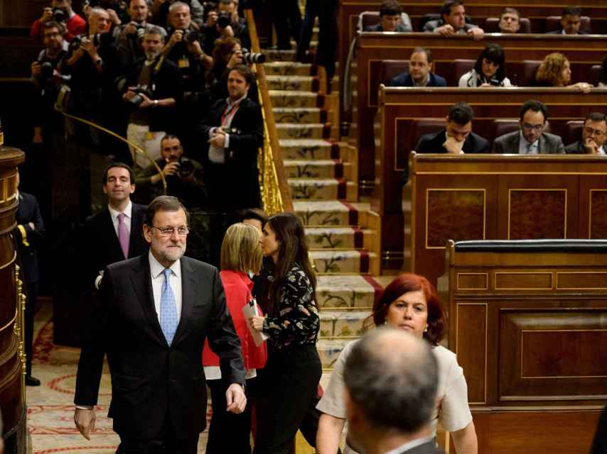 Rajoy, durante la votación para presidente del Congreso.