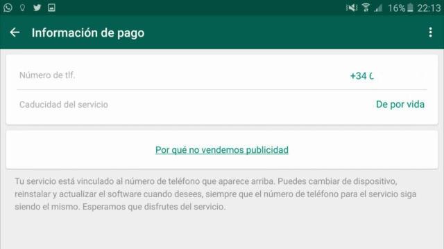 Así puedes saber si ya tienes Whatsapp gratis para siempre