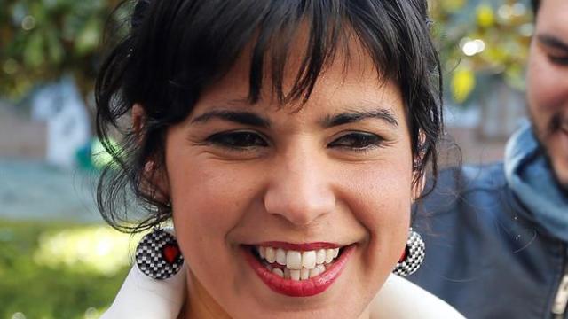 Teresa Rodríguez atiende a los medios la pasada semana en Sevilla