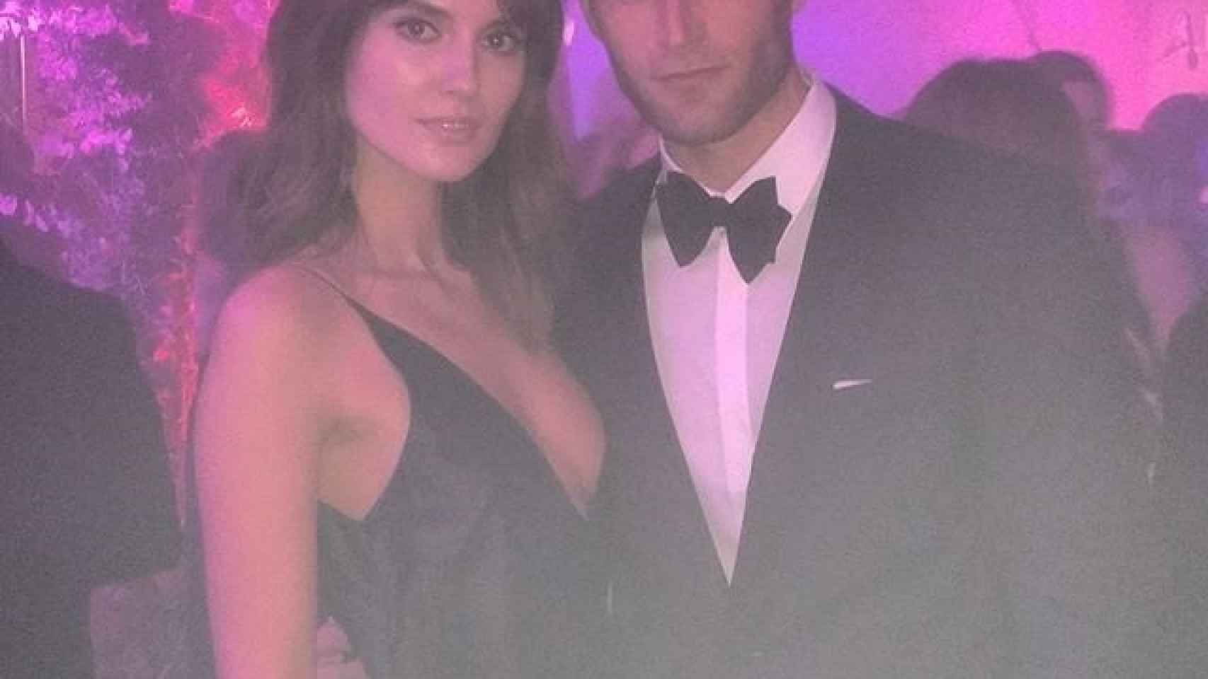 Christian Santamaría con su novia modelo en la fiesta de Eugenia Silva para Elle
