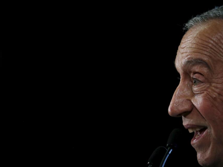 Marcelo Rebelo de Sousa en un acto de campaña en Lourinha.