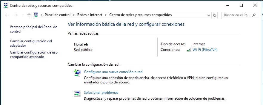 centro de redes windows