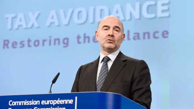 El comisario de Asuntos Económicos, Pierre Moscovici, en rueda de prensa